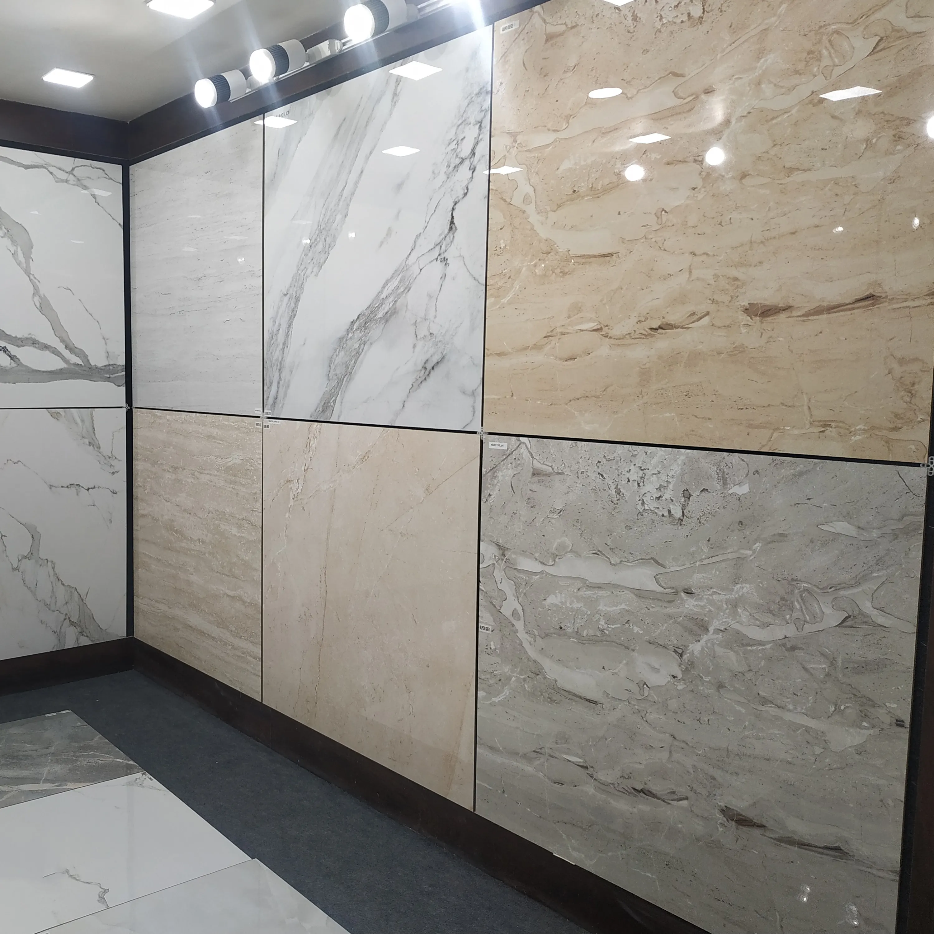 Azulejos de cerámica de mármol blanco y porcelana, modelos de suelo para salón, patrones de sala de estar