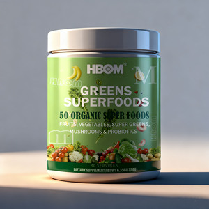 Siêu greens bột cao cấp Superfood hữu cơ màu xanh lá cây Veggie toàn bộ thực phẩm lúa mì cỏ Spirulina tiêu hóa Enzyme Probiotic hỗn hợp - Product Image 1