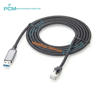 USB3.0 tipo da A RJ45 cavo di rete 1000Mbps Gigabit, in alluminio da USB A RJ45 LAN cavo di rete direttamente collegato Chipset - Product Image 1