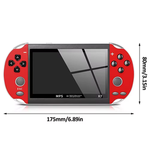 X7 4.3インチ内蔵1000 + クラシックポータブルハンドヘルドビデオゲームコンソールHDスクリーンゲームプレーヤー子供向けゲームギフト