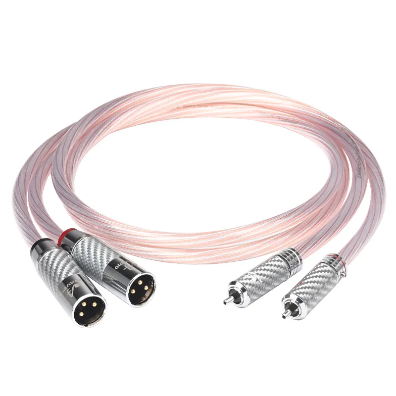 Ataudio מקצוע hifi 2 xlr כדי 2 rca תקע שמע שמע מחבר כבל USB כפול xlr זכר/נקבה ל rca כפול