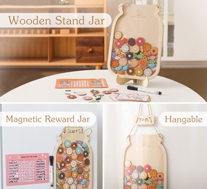 木制儿童儿童行为奖励板便盆训练奖励罐儿童教室图表 - Product Image 6