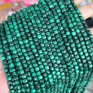 Multicolore naturale sfaccettato 4x4mm cubo quadrato tormalina perline rosa verde giallo gemma per la creazione di gioielli