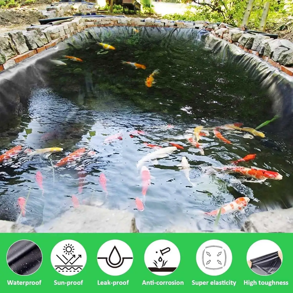 연못 라이너 HDPE 기막 연못 라이너 UV 저항 예비 연못 라이너 플라스틱 필름