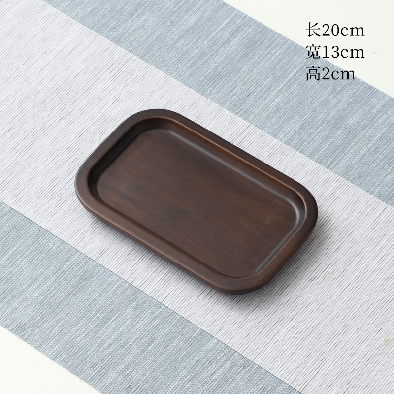 116 20*13*2 Walnut-colored Carved Plate