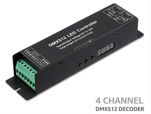 Светодиодный контроллер RGBW DMX512 декодер 8A цветных (RGB) светодиодных лент индикаторы контроллера декодер диммер драйвер DC12-24V светодиодные ленты свет этапа USB контроллер
