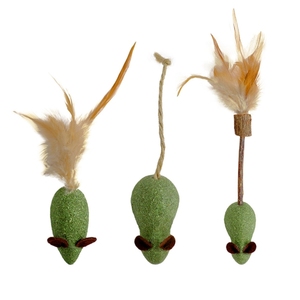 Mouse Shape Natural <strong>Catnip</strong> Cat Toys with Feather Sivervine Stick <strong>Catnip</strong> Cat Toy - Product Image 1