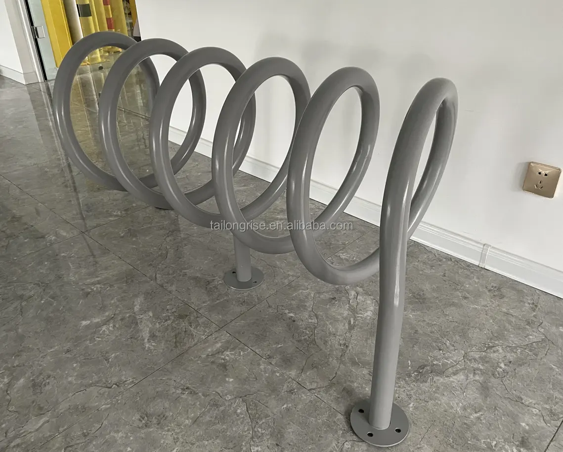 Supporto per Rack in acciaio a spirale per parcheggio bici da strada espositore per bicicletta a cerchio Rack in metallo a bobina grande per la conservazione del ciclo
