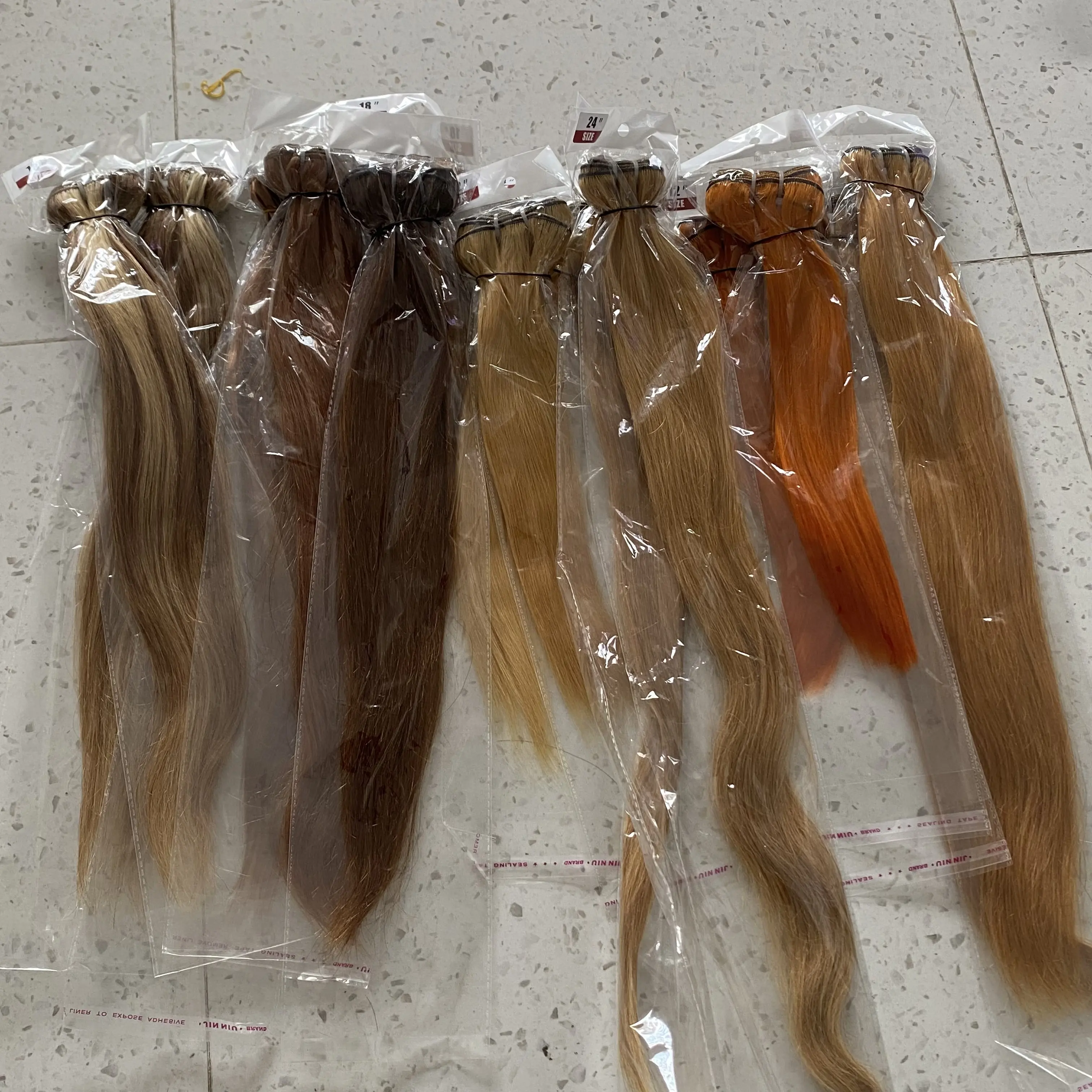 Đôi rút ra Remy Máy sợi ngang phần mở rộng tóc 100% máy may đôi sợi ngang màu tóc con người sợi ngang mở rộng