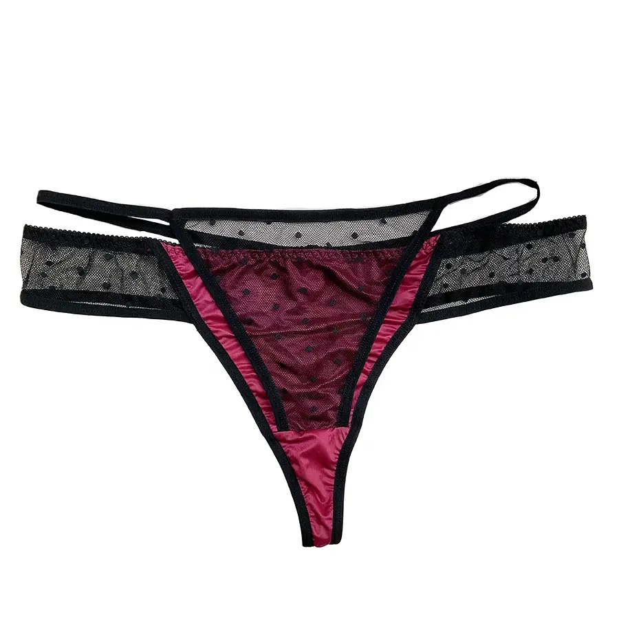 Vente en gros de 5 couleurs G-String Strings pour femmes T Back G-string sous-vêtements en dentelle string transparent