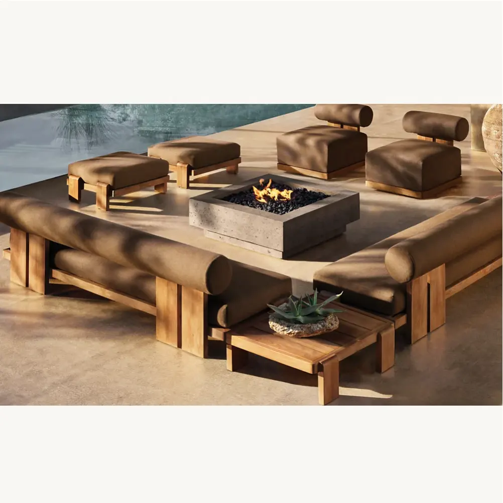 Sassanid Outdoor Australian Design Patio Garden sets Hotel de lujo Muebles de exterior Vigor Indonesian Teak Lounge Collection