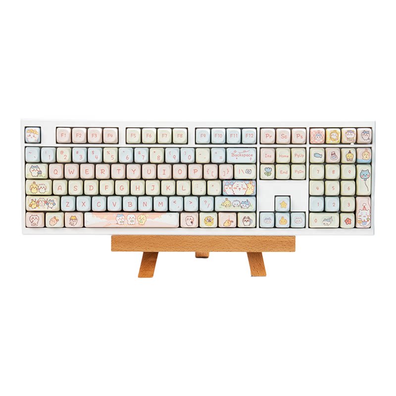 White-Z108 Keyboard+M-OA Chikawa Keycaps