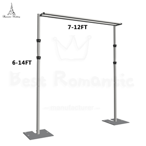 Đôi thanh ngang 7ft-12ft * 6ft-14ft Rèm đứng treo lên và ống nhôm có thể điều chỉnh <span class=keywords><strong>Backdrop</strong></span> cho đám cưới <span class=keywords><strong>Backdrop</strong></span> sự kiện - Product Image 1