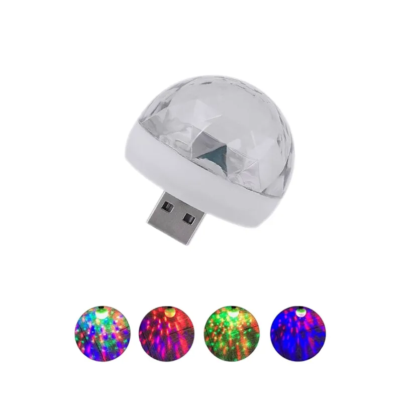 Luces Led de fiesta USB, bola mágica pequeña para decoración de fiesta, sensor acústico estroboscópico, iluminación de escenario, Mini Bola de discoteca