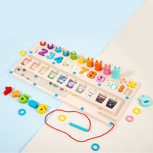 幼児のためのモンテッソーリおもちゃ木製ナンバーブロック数学カウント形状ソーターパズルボードジグソー就学前教育学習 - Product Image 4