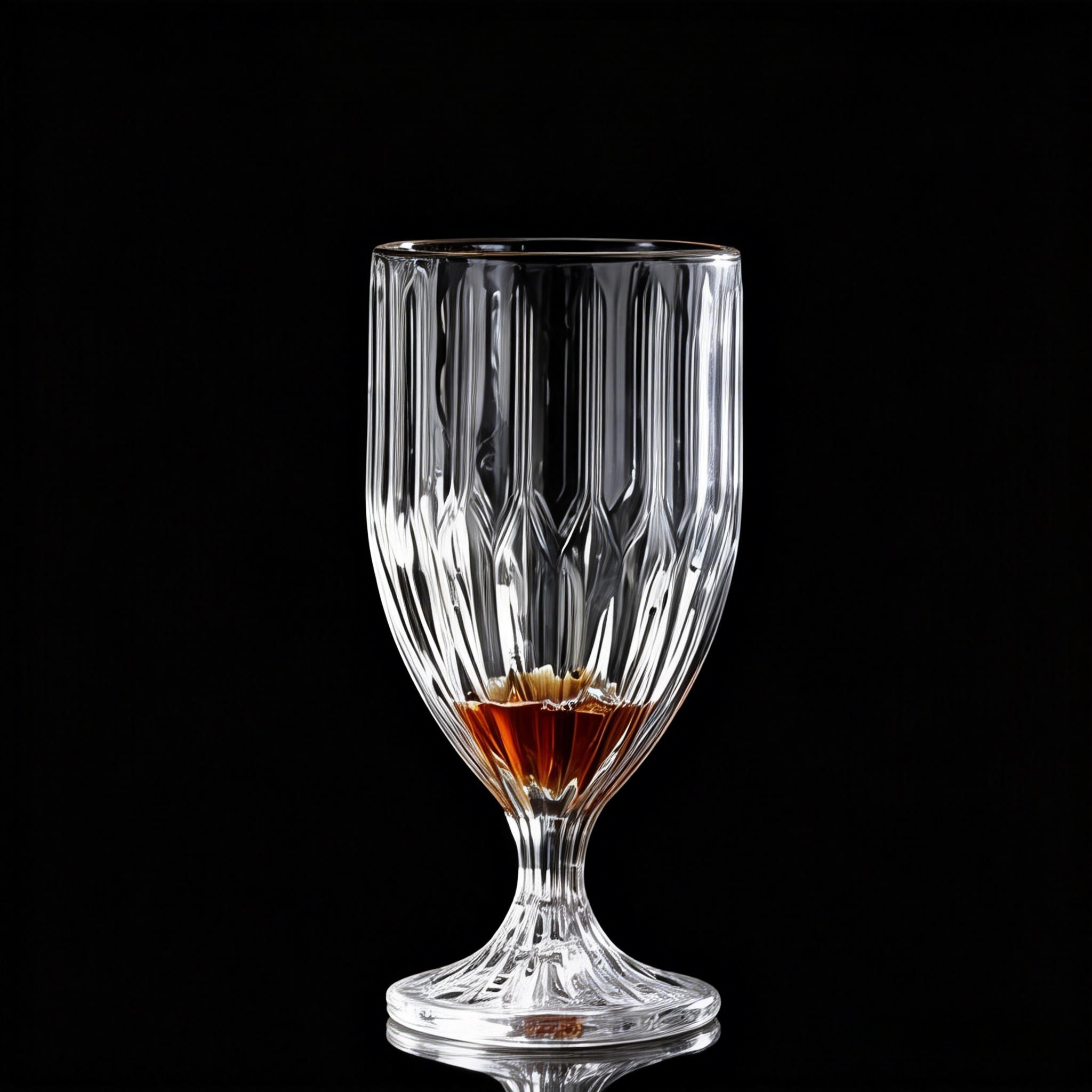 Transparent wine glass