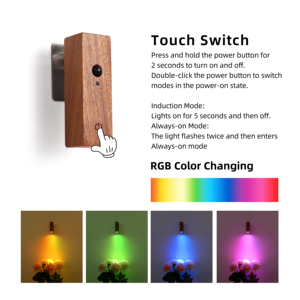 Беспроводная USB-зарядка RGB-прожектор-Датчик управления, изменение цвета, современное минималистское освещение для спальни - Product Image 5