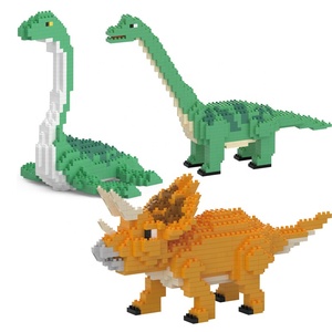 DIY Assembly 600 + pcs Micro บล็อกอาคารชุดไดโนเสาร์ Series T-Rex จําลองไดโนเสาร์อิฐชุดมินิอนุภาคสําหรับ 8 + - Product Image 1