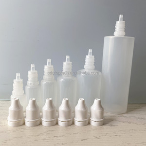 Botella de gota de plástico de boca pequeña translúcida LDPE 5ml 10ml 15ml 30ml 50ml 60ml 120ml Botella cuentagotas de líquido exprimible vacía - Product Image 1