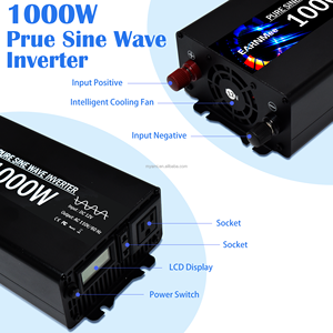 EARNMee 1000W 1KW 12V DC入力110V AC出力オフグリッドソーラー純粋正弦波インバータ車および家庭用LCDディスプレイ付き - Product Image 6