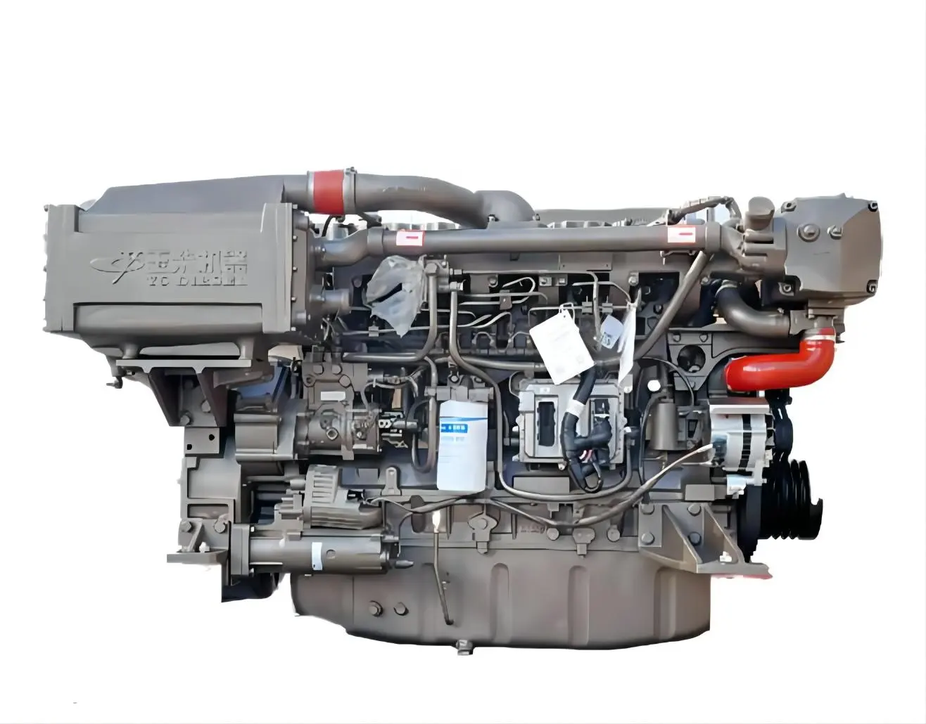 En çok satan Yuchai marka orijinal motor YC6MJ410L-C20 30KW/satılık deniz için 1800rpm dizel motor