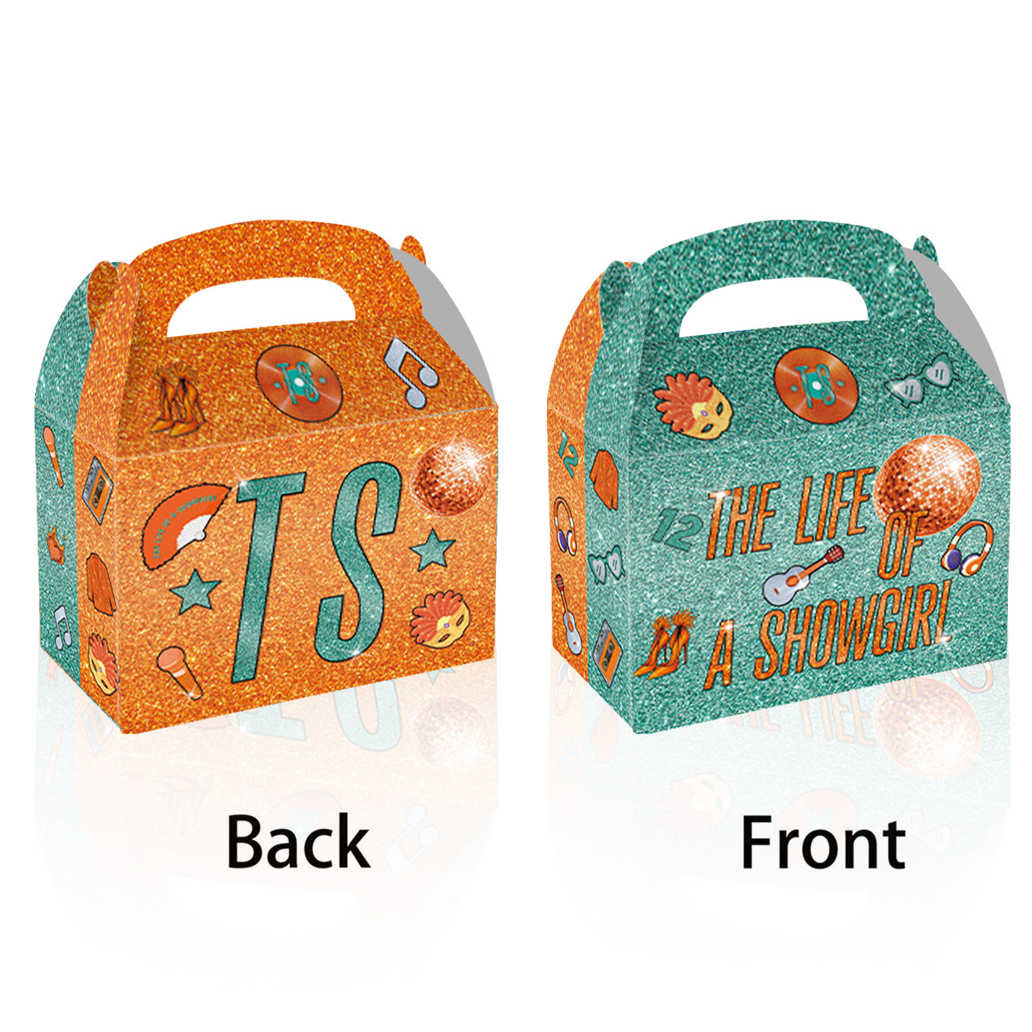 Green Orange-12pcs gift box with handle