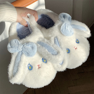 XIXITIAO快適な新しいスタイル2023冬のスリッパかわいいファジーバニーぬいぐるみハウススリッパ女性用屋内ホームスリッパ