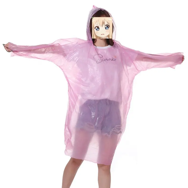 Poncho antipioggia di emergenza economico unisex monouso monouso per uso esterno impermeabile