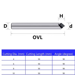 CNC Diamond Chamfering Milling Tool PCD <strong>Chamfer</strong> <strong>End</strong> <strong>Mill</strong> for Aluminum Acrylic Graphite