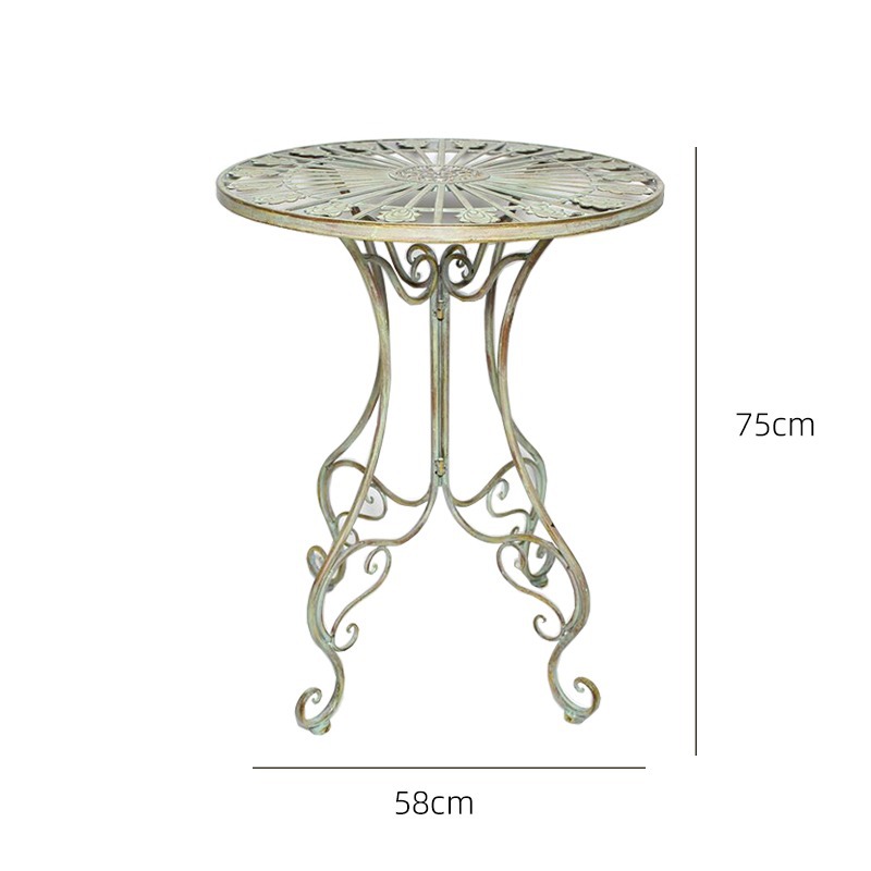 A retro green round table