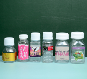 カスタムミニ2オンス60ml 3オンス100 ml 4オンス120ml小さな空のPETプラスチックジュースドリンクコンテナ蓋エネルギージンジャーショットボトルキャップ付き - Product Image 2