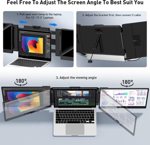 FHD 1080P IPS Display แบบปลั๊กแอนด์เพลย์สำหรับอุปกรณ์หลายเครื่อง HDM1ประเภท-C แบบขยายหน้าจอสำหรับแล็ปท็อป - Product Image 3