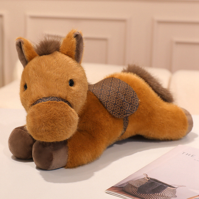 Style Anxin poney-marron-couché