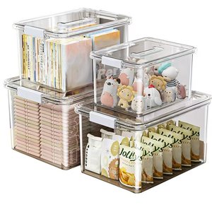 42.5*30 * 22.5cm重型可堆叠透明储物盒带盖大容量塑料容器，用于家庭，办公室，壁橱 - Product Image 4