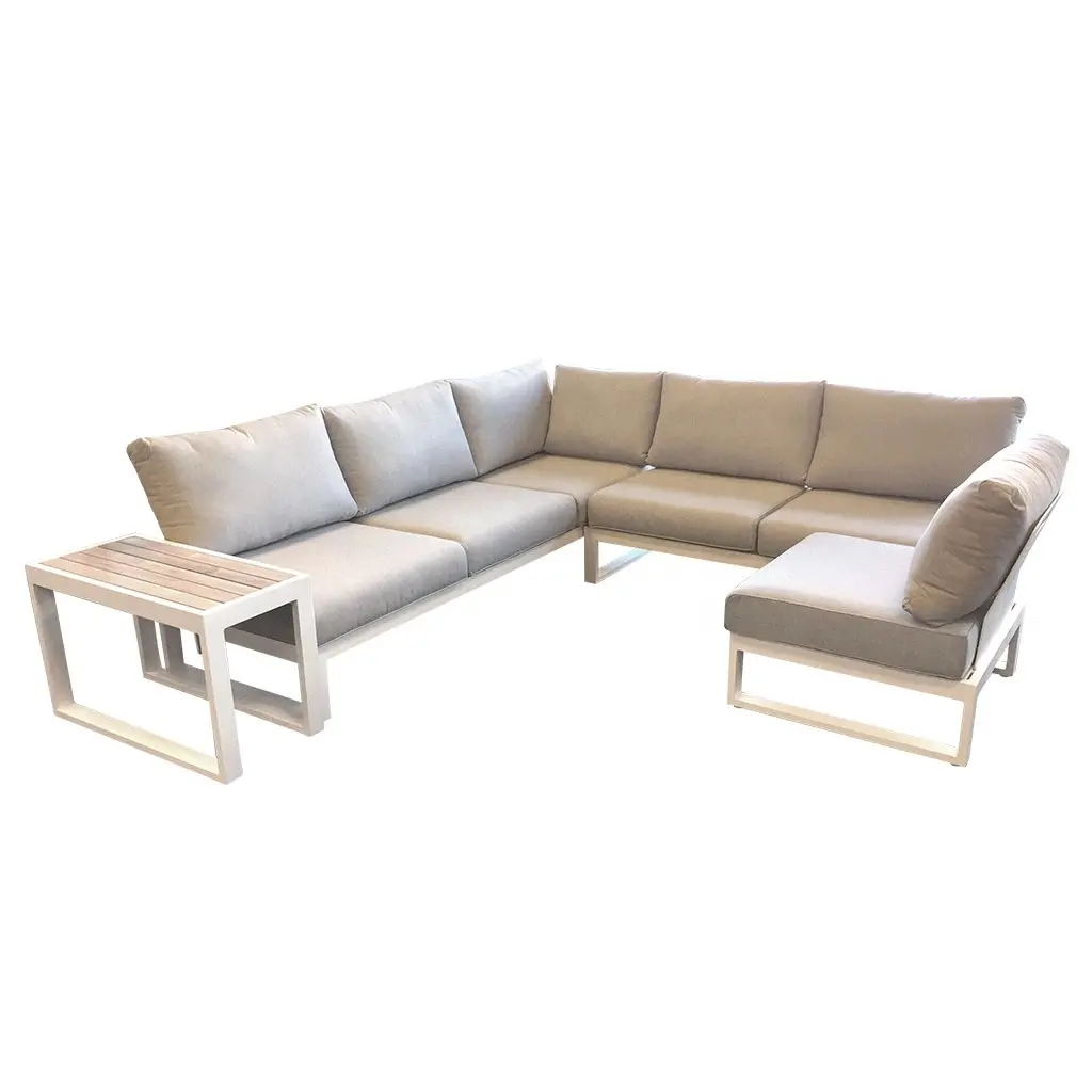 Sofá Seccional de patio con mesa auxiliar resistente al agua salón de hotel sofás de aluminio sofá sofás de jardín muebles de exterior