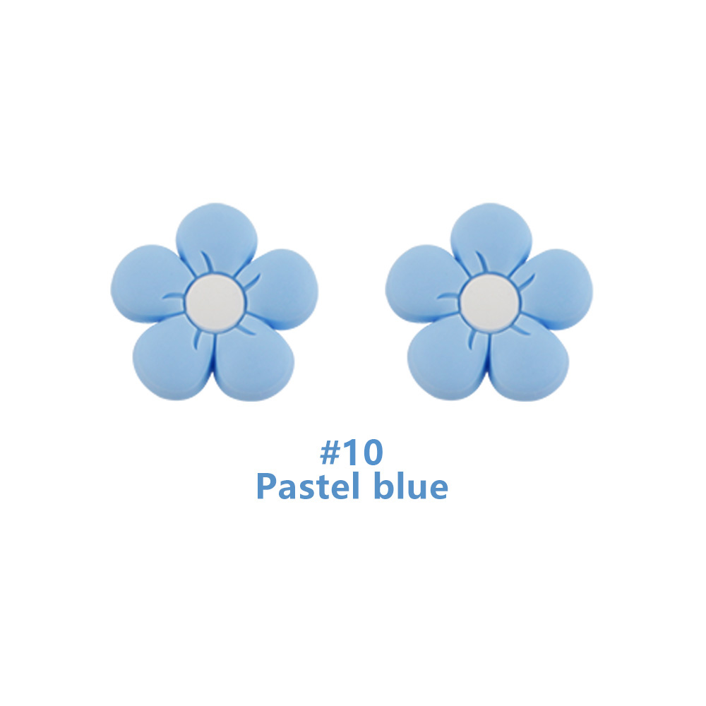 Perle focale fleurie Bleu Pastel SA207