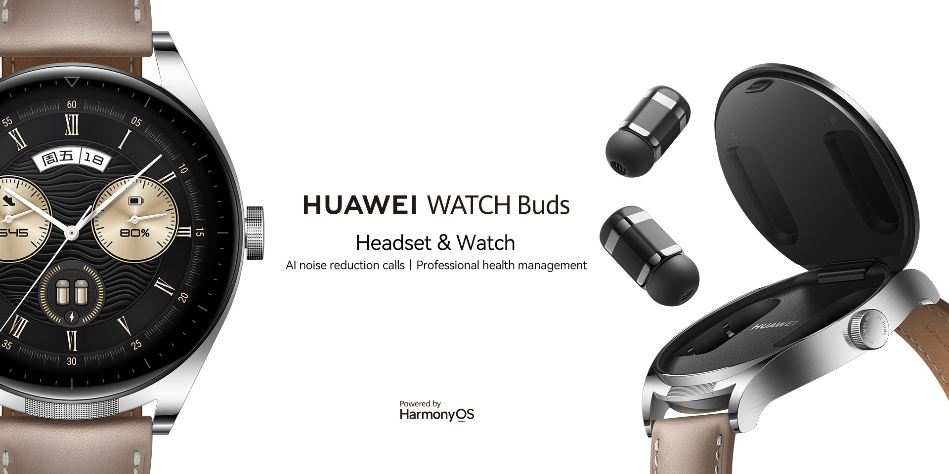 Original HUA WEI WATCH Buds Earphone Watch 2-in-1 Smart Watch Noise Reduction Call Blood Oxygen Monitoring Strong Battery Life