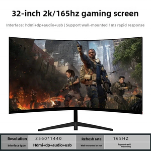 Werkseitig flach gebogener LED-Bildschirm Desktop FHD 2K 4K Computer IPS-Display PC-Gaming-Monitore 32-Zoll-randloser Monitor - Product Image 4
