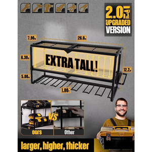 Nhiệm Vụ Nặng Nề Công Cụ Điện Tổ Chức Tường Gắn Kết Không Dây 7 Khoan Móc Áo Lưu Trữ Giá Pin Công Cụ Chủ Với Sạc Trạm Kệ - Product Image 2