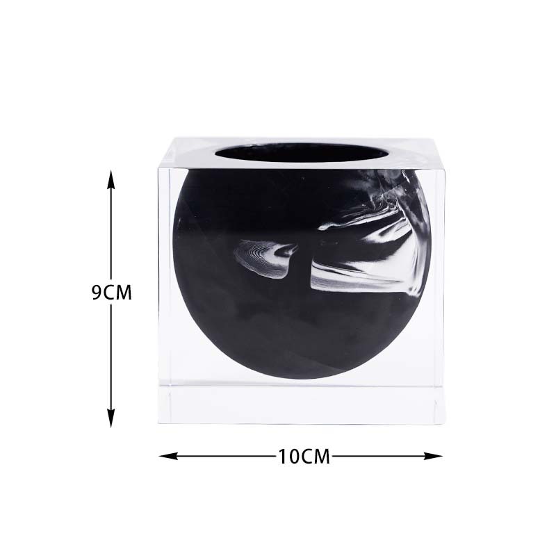 Bouteille ronde florale noire 10*10*9cm