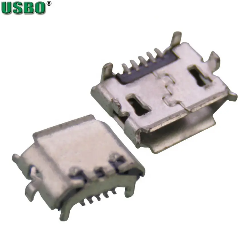 USBO 8,3*4,45 AB tipo 5 pines pequeño cuerno Mini Micro hembra conector de puerto de carga USB