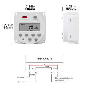 1 secondo Intervallo di 5V 12V 24V 110V 220V Digitale A CRISTALLI LIQUIDI Timer Interruttore di 7 Giorni Alla Settimana relè di Tempo programmabile Programmatore CN101S - Product Image 3