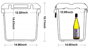 カスタム33qtブルー断熱多機能カークーラーボックス5日以上キャンプフード & ドリンク収納レターパターンOEM PE - Product Image 6