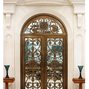 Modern demir çift güvenlik kapıları dış giriş giriş kapısı tasarımı modern ön ferforje kapı - Product Image 2