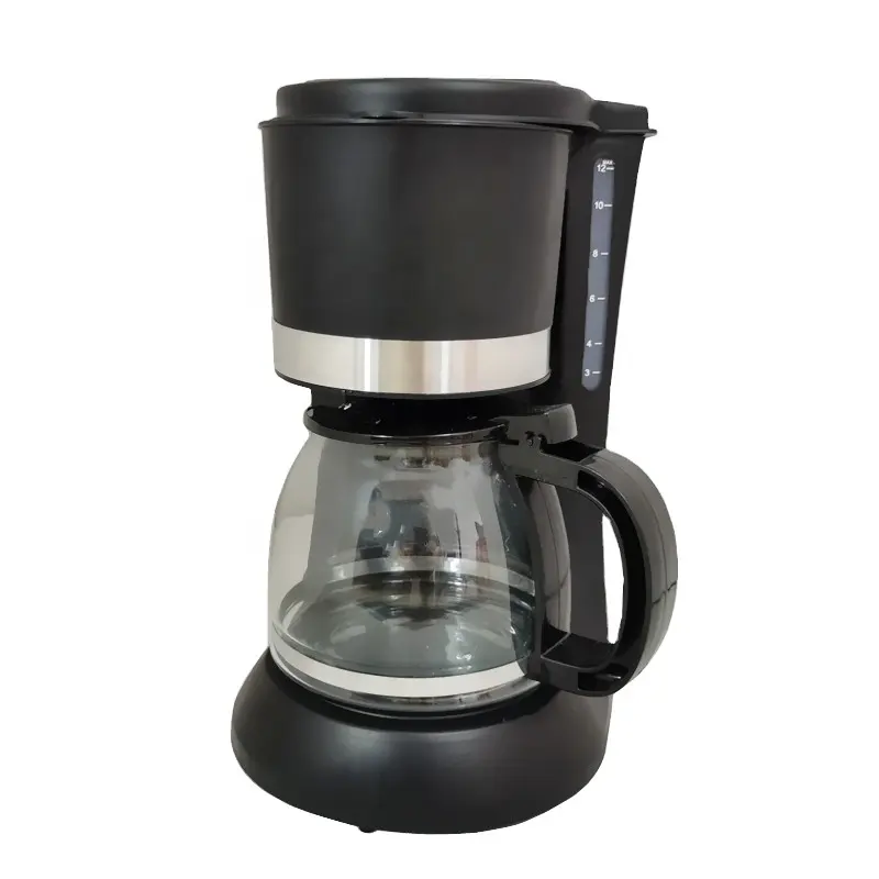 650 900W 필터 터키 드립 커피 머신 8 10 컵 커피 메이커 1200ml 야외 사용을위한 유리 컵
