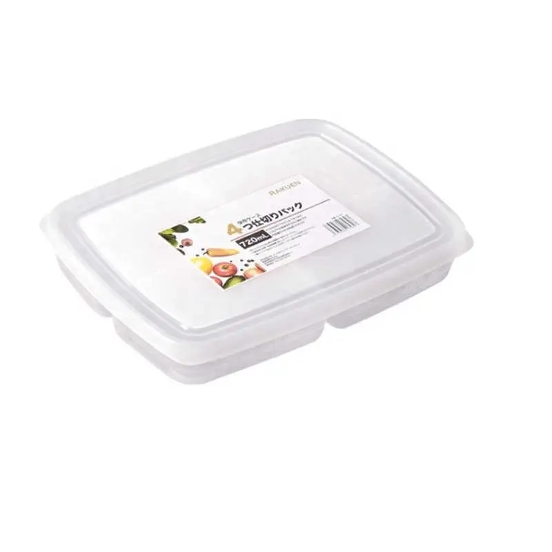 4 ग्रिड खाद्य फल भंडारण बॉक्स पोर्टेबल कम्पार्टमेंट रेफ्रिजरेटर फ्रीजर आयोजक उप-पैक मांस प्याज अदरक साफ़ क्रिस्पर