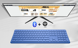 Dual Mode Full Size Ergonomic Wireless <strong>Keyboard</strong> Curved Design Recheageable bluetooth <strong>Keyboard</strong> with <strong>Numeric</strong> Keypad - Product Image 6