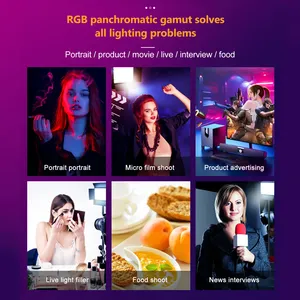 RGB fotoğraf ışığı 36W LED ışık Panel 352LEDs 3200K-5600K DC/NP serisi akülü Metal Barndoors uzaktan kumanda - Product Image 3
