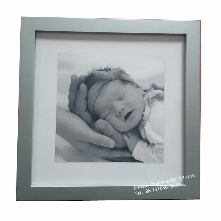 Doppelseitiger Bilderrahmen aus Kunststoff aus Holz 30x30 cm New Borned Baby Photo Frame