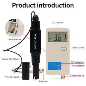 Medidor de PH portátil electrónico Digital con pantalla LCD grande, probador de PH para laboratorio con sonda de PH, novedad de 2017 - Product Image 5